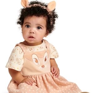 Disney Baby Girl Bambi Dress and Headband 0-3 Mos